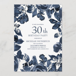 Navy Blue Indigo verliest 30th Birthday Kaart