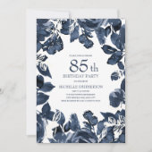 Navy Blue Indigo verliest 85th Birthday Kaart (Voorkant)
