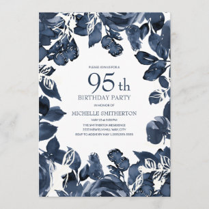 Navy Blue Indigo verliest 95th Birthday Kaart