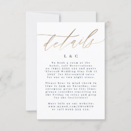 Navy Blue Info Accommododatie Gold Wedding RSVP Kaartje