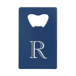 Navy Blue Initiaal Roestvrij stalen flesopening Creditkaart Flessenopener