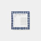 Navy Blue Inkt Stip Weekelijkse Gewoonte Tracker Post-it® Notes (Voorkant)