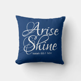 Navy Blue Inspirerend Arise en Shine Christelijk Kussen