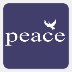 Navy Blue Inspirerend Peace Quote Vierkante Sticker