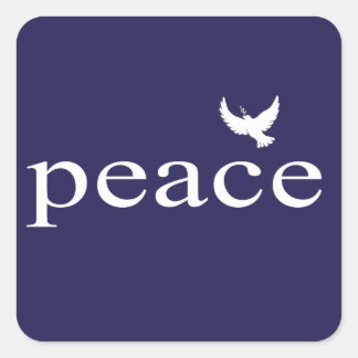 Navy Blue Inspirerend Peace Quote Vierkante Sticker