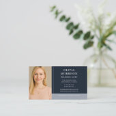 Navy Blue Insurance Agent Photo  Visitekaartje (Staand voorkant)