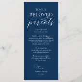 Navy Blue, inwendige plaatsinstelling Hartelijk da Programmakaart (Voorkant)