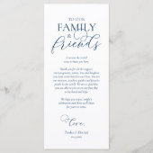 Navy Blue, inwendige plaatsinstelling Hartelijk da Programmakaart (Voorkant)