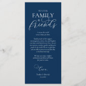 Navy Blue, inwendige plaatsinstelling Hartelijk da Programmakaart (Voorkant)