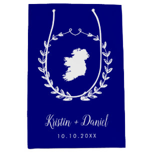 Navy Blue Ireland Map Wedding Welcome Swag Medium Cadeauzakje