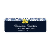 Navy Blue Italian Lemon Retouradres Etiket (Voorkant)