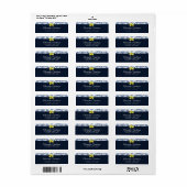 Navy Blue Italian Lemon Retouradres Etiket (Full Sheet)