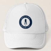 Navy Blue Its Time to Par Tee Humorous Golf Trucker Pet (Voorkant)