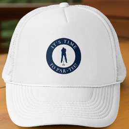Navy Blue Its Time to Par Tee Humorous Golf Trucker Pet