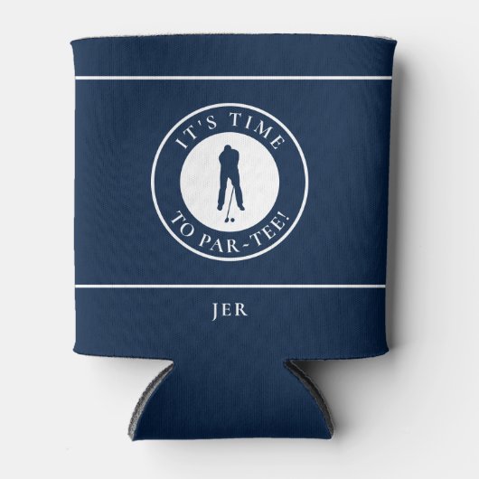 Navy Blue Its Time to Par Tee Personalized Golfer Blikjeskoeler (Voorkant)