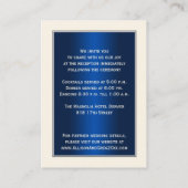 Navy Blue, Ivory en Silver Floral Enclosure Kaart (Achterkant)