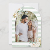 Navy Blue Ivory Floral Moon Arch Vrijgezellenfeest Kaart (Achterkant)