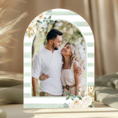 Navy Blue Ivory Floral Moon Arch Vrijgezellenfeest Kaart