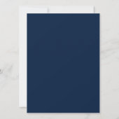 Navy Blue Ivory Rozen Weddenschap Kaart (Achterkant)