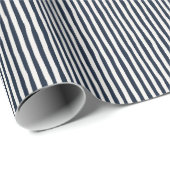 Navy Blue & Ivory Wonky Stripes Cadeaupapier (Rol Hoek)