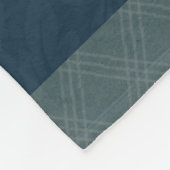 Navy Blue Jacquard Floral Blauwgroen Plaid Fleece Deken (Hoek)