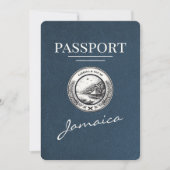 Navy Blue Jamaica Passport Bewaar de datum Save The Date (Voorkant)