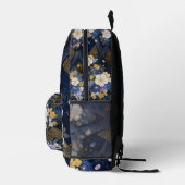 Navy Blue Japanese Sakura Kimono Backpack Bedrukte Rugzak (Rechts)