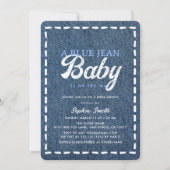Navy Blue Jean Baby Boy Baby Shower Kaart (Voorkant)
