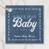 Navy Blue Jean Baby Jongen Baby Shower Bedankjes Labels (Voorkant)