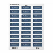 Navy Blue Jean Minimaal Retouradres Etiket (Full Sheet)