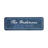 Navy Blue Jean Minimal Return Address Etiket (Voorkant)