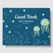 Navy Blue Jellyfish Gender Neutraal Baby shower Gastenboek (Voorkant)