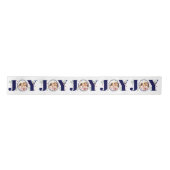 Navy blue Joy met kerstfoto met bessen Satijnen Lint (Voorkant)
