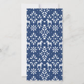 Navy Blue Joy Zweedse Dala Paard Vakantie Fotokaar Feestdagenkaart (Achterkant)