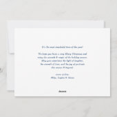 Navy Blue Joyeux Noël et Bonne Année Script Foto Feestdagenkaart (Achterkant)