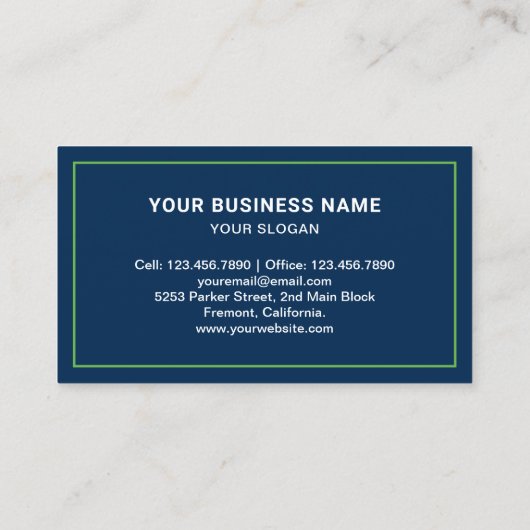 Navy Blue Junk Removal Service Vuilniswagen Visitekaartje (Achterkant)