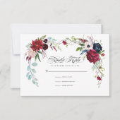 Navy blue | Kaart van Bourgogne Floral Wedding RSV (Voorkant)