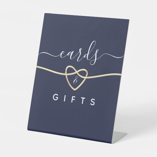 Navy Blue Kaarten en geschenken Reclamebord Met Voetstuk (Voorkant)