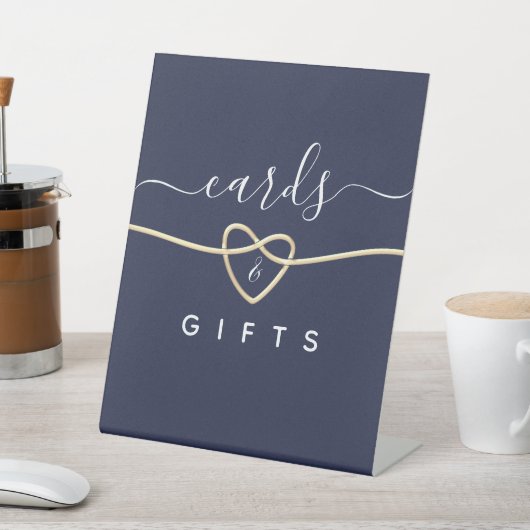 Navy Blue Kaarten en geschenken Reclamebord Met Voetstuk (Insitu)