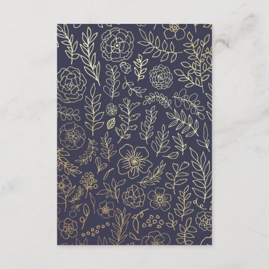 Navy blue | Kaarten voor gouden bruiloft (Achterkant)