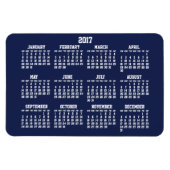 Navy Blue Kalender 2017 Grote Flexibele Magneten (Horizontaal)