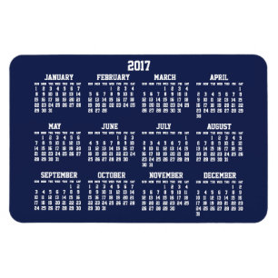 Navy Blue Kalender 2017 Grote Flexibele Magneten