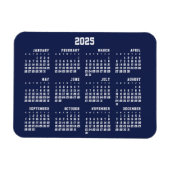 Navy Blue Kalender 2025 Flexibele Magneet (Horizontaal)