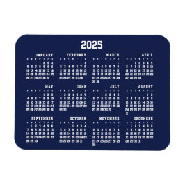Navy Blue Kalender 2025 Flexibele Magneet