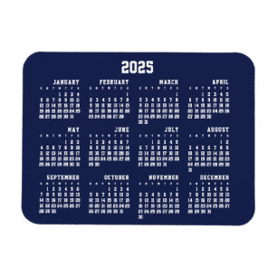 Navy Blue Kalender 2025 Flexibele Magneet