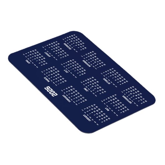 Navy Blue Kalender 2026 Flexibele Magneet (Rechterzijde)