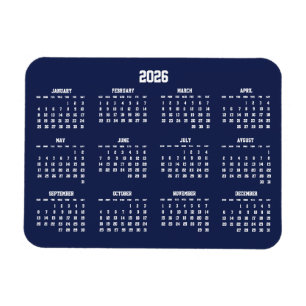 Navy Blue Kalender 2026 Flexibele Magneet