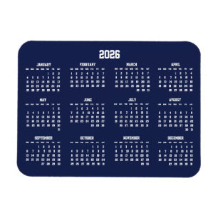 Navy Blue Kalender 2026 Flexibele Magneet