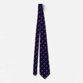 Navy Blue kaneel stick naadloos patroon Stropdas (Achterkant)