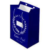 Navy Blue Kansas Map Wedding Welcome Swag Medium Cadeauzakje (Voorkant Gekanteld)